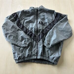 UNICOR IPFU Windbreaker Jacket Mens Large Gray Full Zip Army PT Running Shell